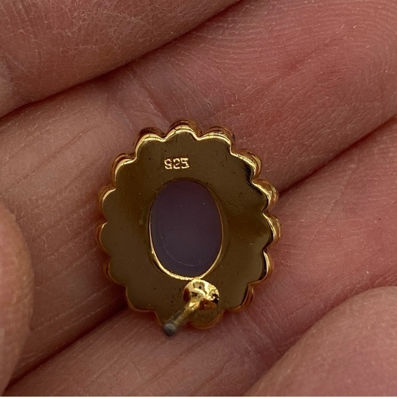 Sundance catalog Moonstone post earrings. Bead Bezel 925 gold fill. Vintage NWOT - Picture 7 of 8